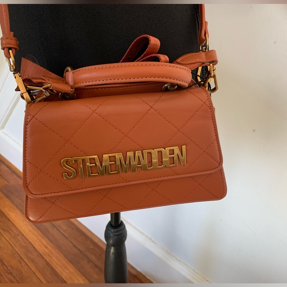 NWT Steve Madden Brown Quilted Crossbody Bag